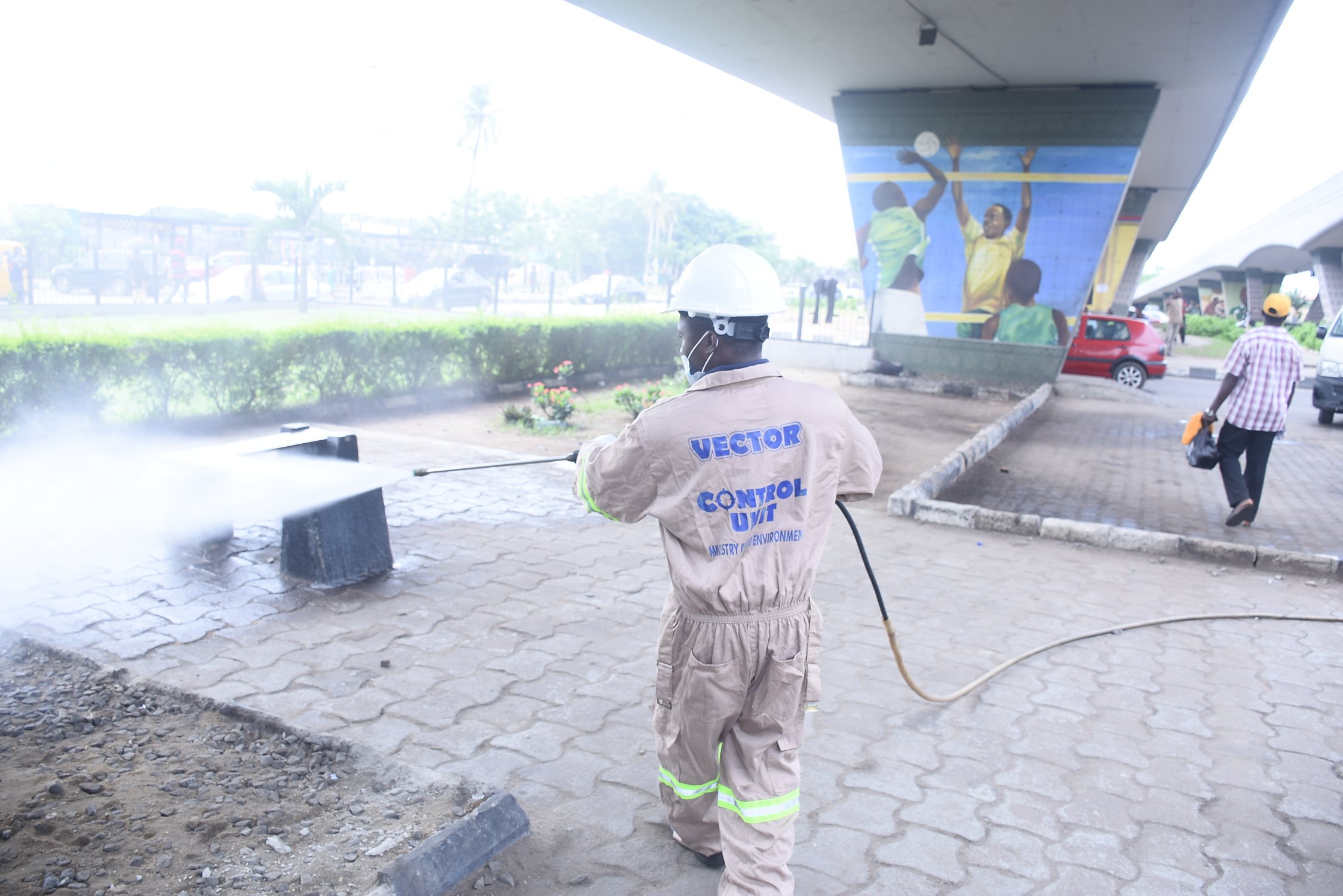 Lagos Disinfects Roads And Bustops