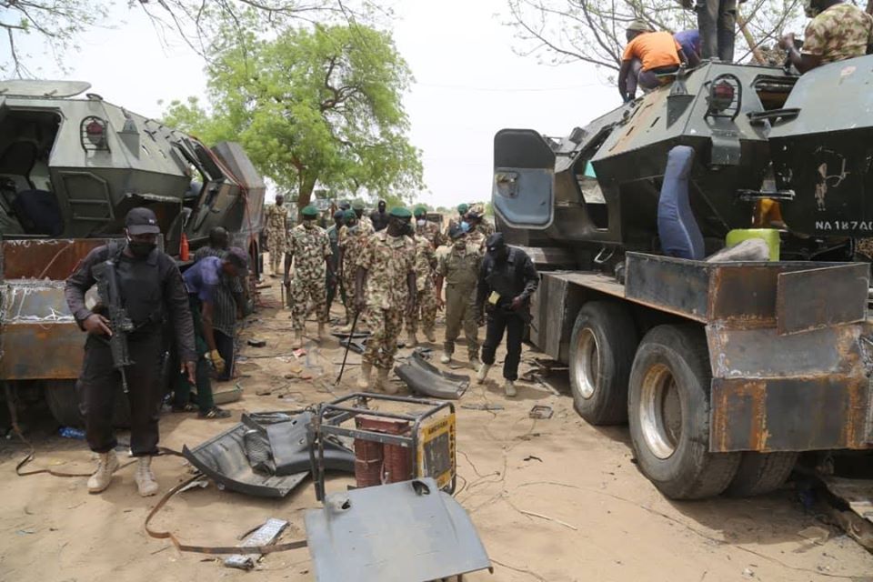 Inspection of the MRAP and APC by Burutai 