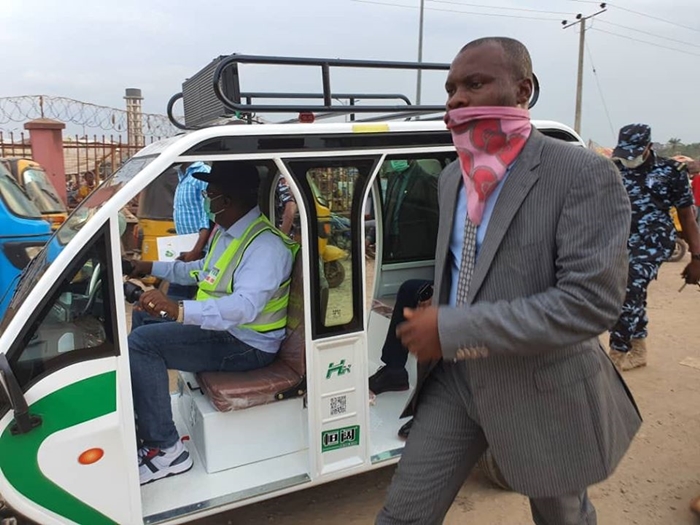 Gov Dave Driving Electric Tricycle