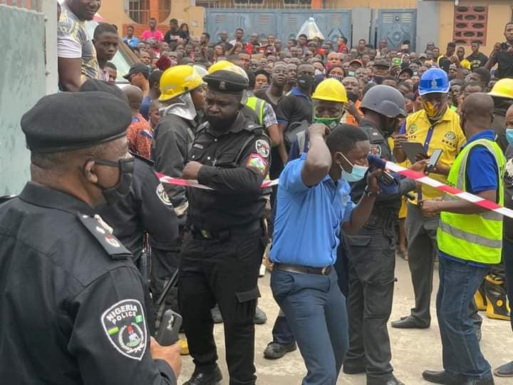 Police At The Opebi Helicopter Crash Site