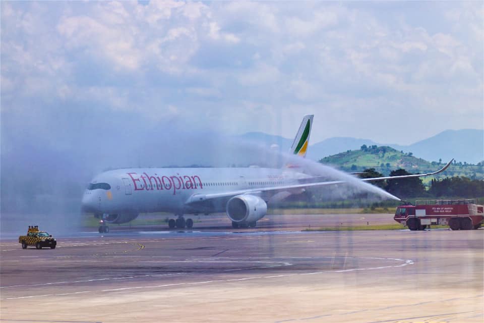 Water Salute For Ethiopian Airlines At Abuja Airport
