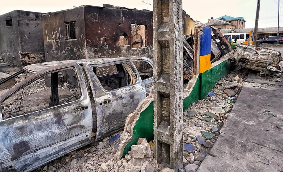 Cars, Buses, Buildings Destroyed As Lagos Gov Inspects The Ruins Of Lagos Destruction (PHOTOS)