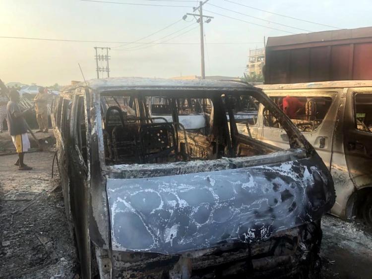 Cars, Buses Razed In Early Morning Fire Along Lagos-Ibadan Expressway