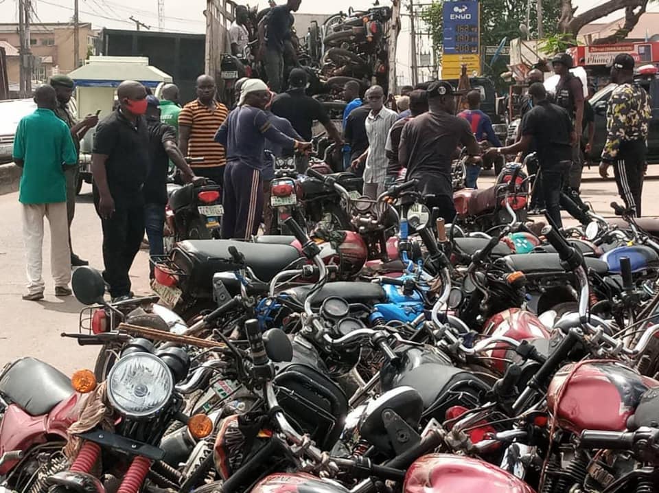 Lagos Taskforce Impounds 130 Motorcycles Operating In Restricted Areas