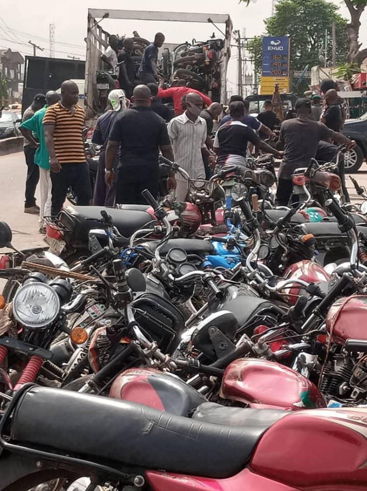 Lagos Taskforce Impounds 130 Motorcycles Operating In Restricted Areas