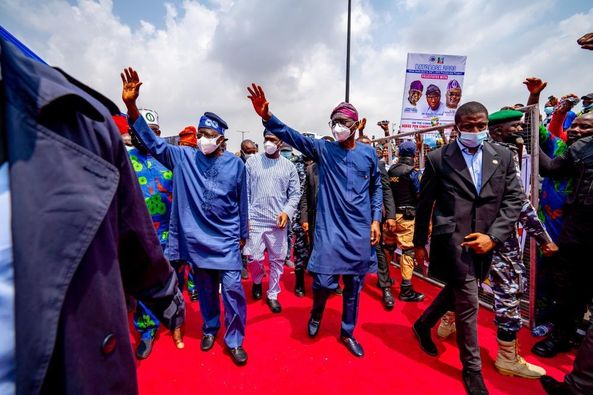 Sanwo-Olu At Agege Pen Cinema Flyover