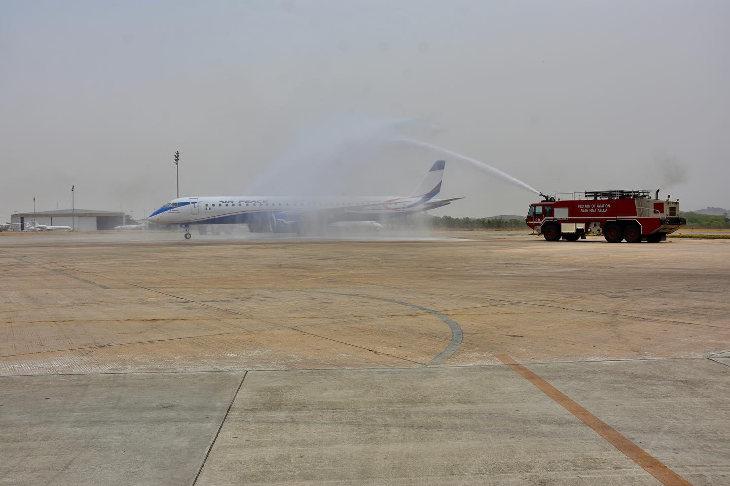 Water Salute For New AirPeace Plane