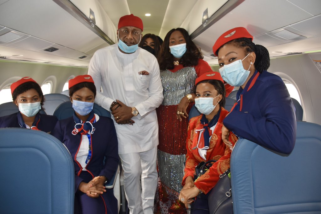 Air Peace CEO with its Crew Members 