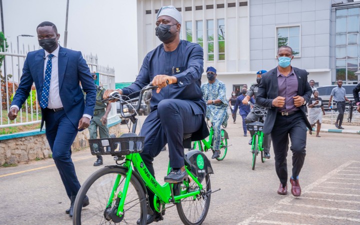 Seyi Makinde With Awa Bike in Agodi