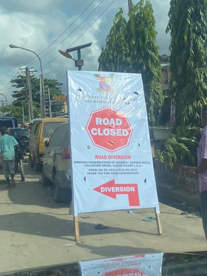 Men at Work at Adeniji-Adele Road 