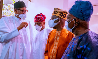 Tinubu, Bisi Akande With Buhari In aso Villa