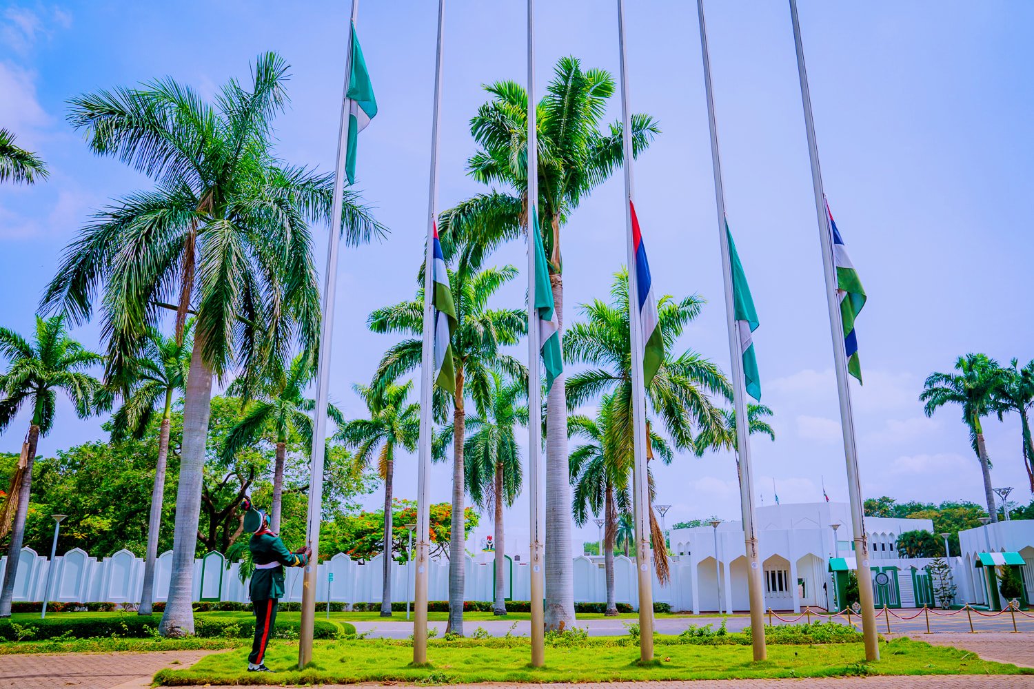 National Flags At Aso Villa