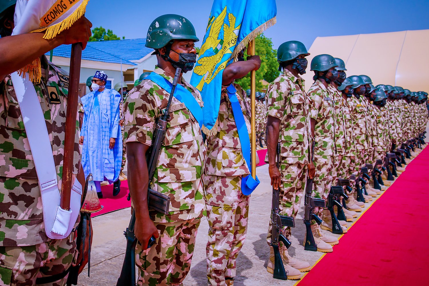 Military Saluate For The President In Maiduguri 