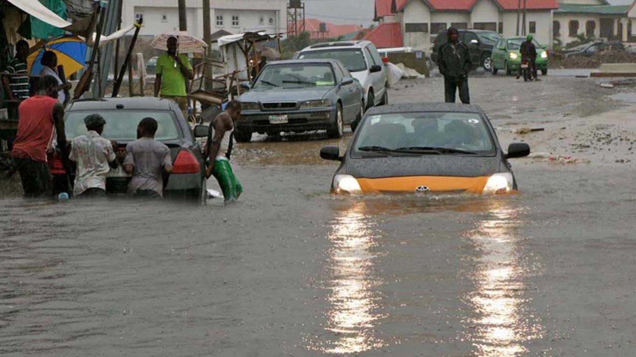 Car In A Flood Water 