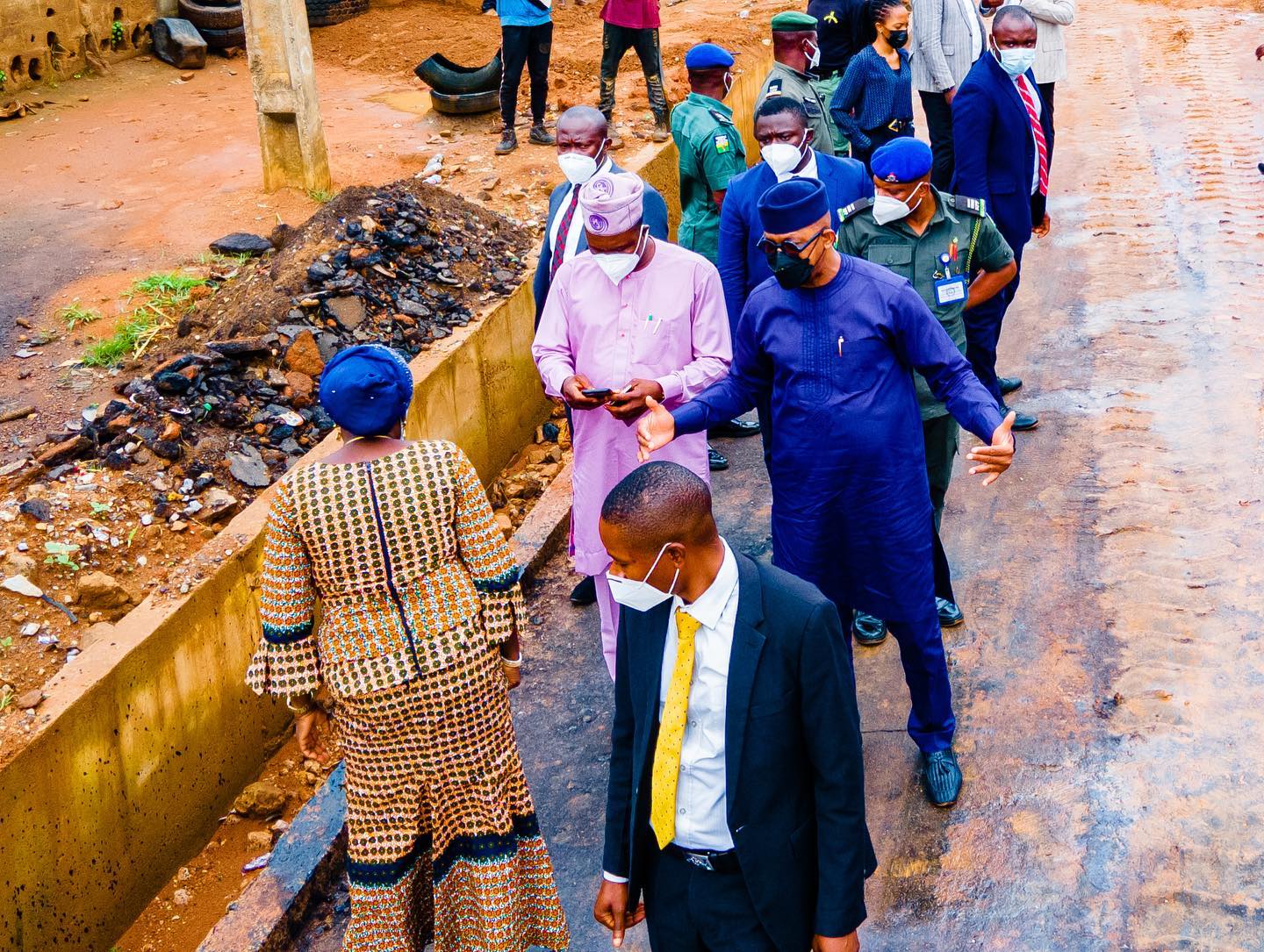 Dapo Abiodun Inspecting The Oba Erinwole Road Construction, Ogun State